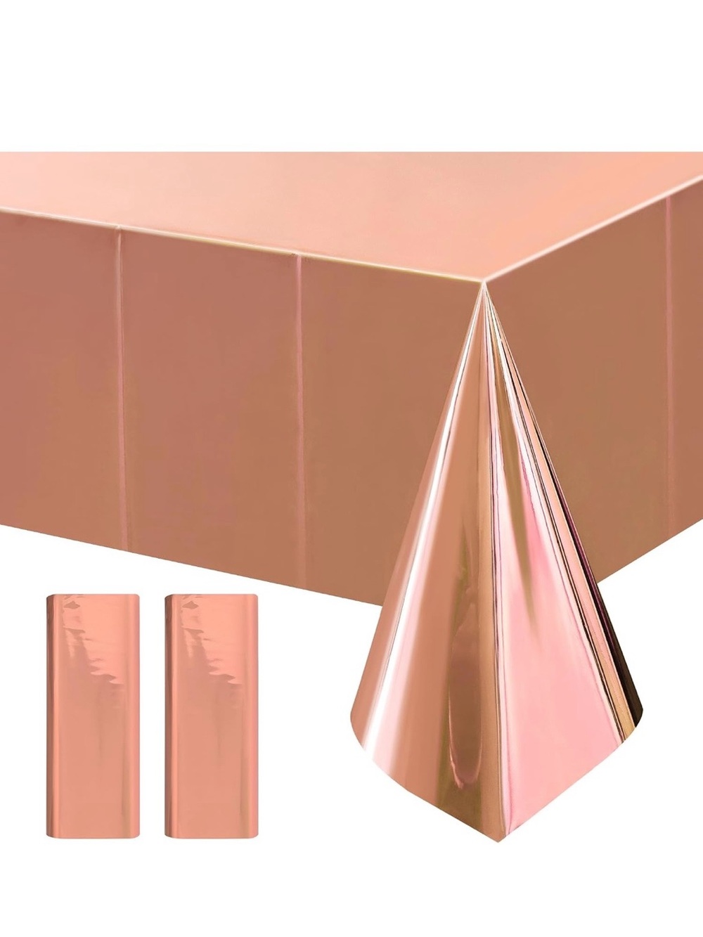 Rose Gold Party Tablecloth & Decor Set